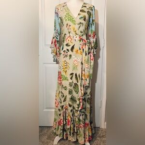 BIank London for Anthropologie Verona Wrap Maxi Dress Size XS